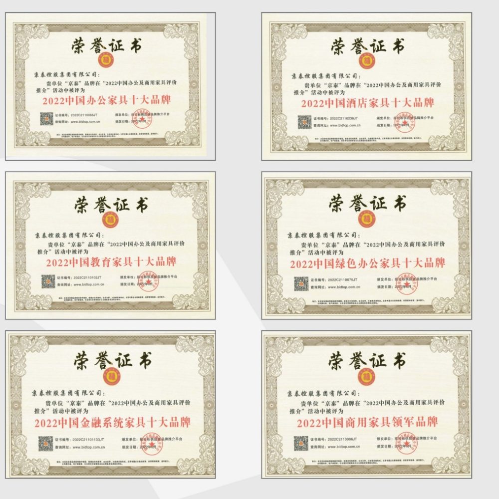 十大品牌證書